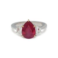 BURMESE RUBY AND DIAMOND RING