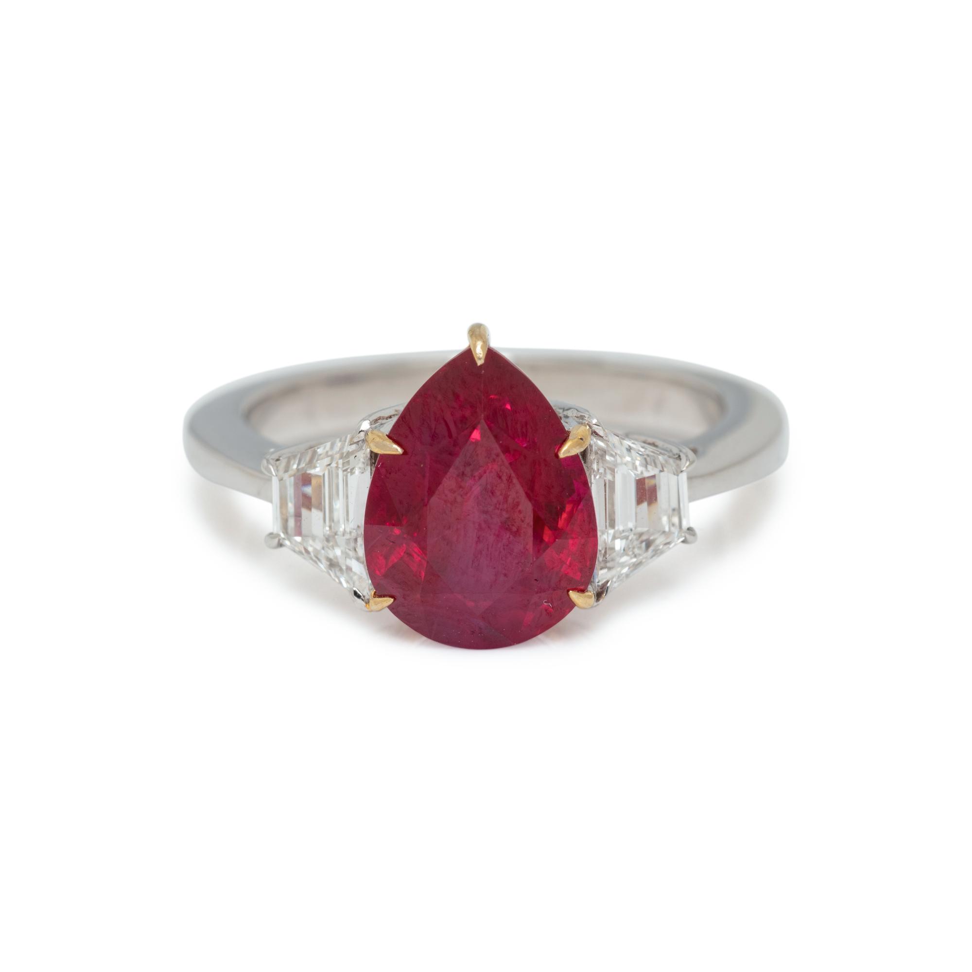 BURMESE RUBY AND DIAMOND RING
