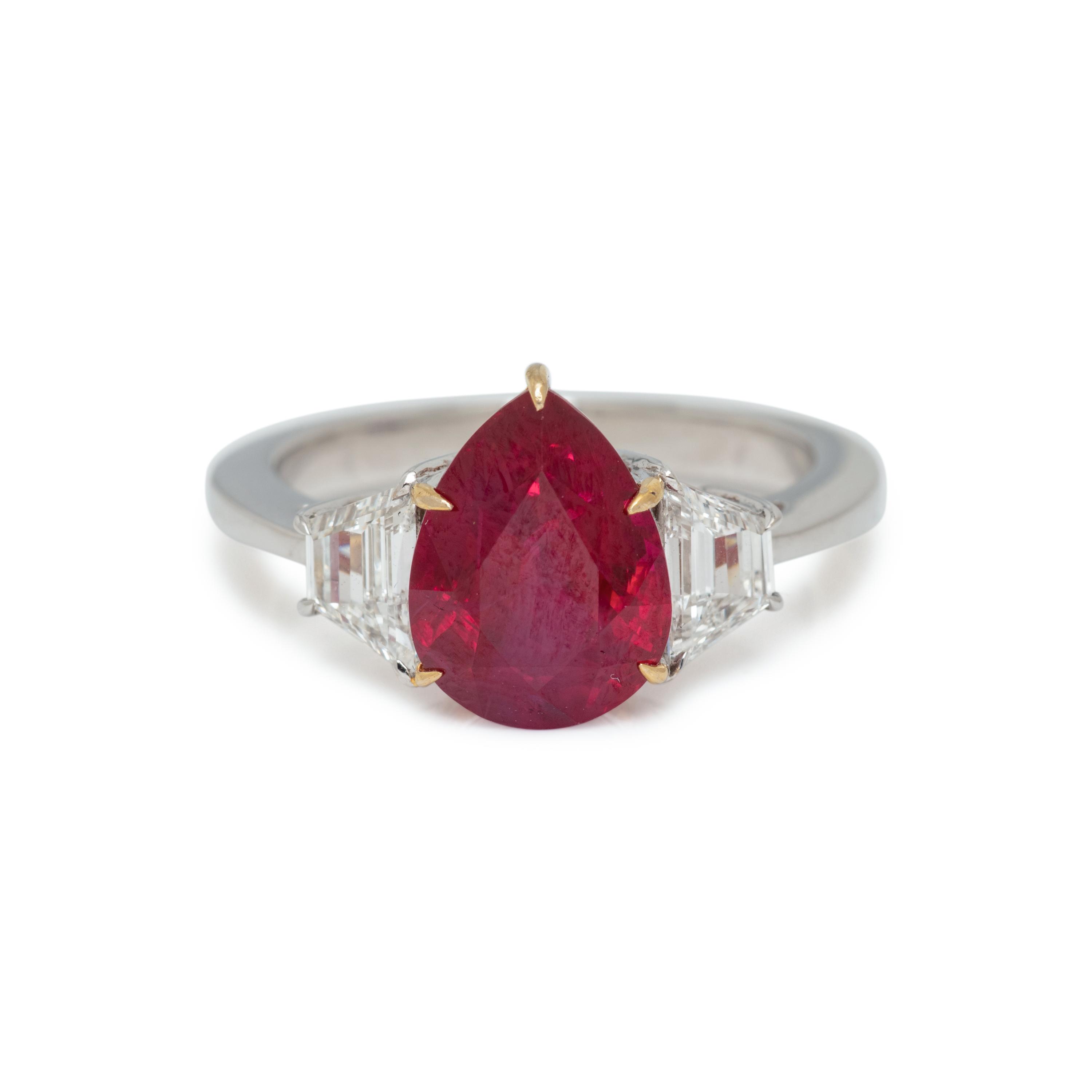 BURMESE RUBY AND DIAMOND RING