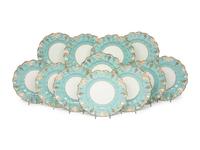 A Set of Twelve Royal Crown Derby Porcelain Dessert Plates