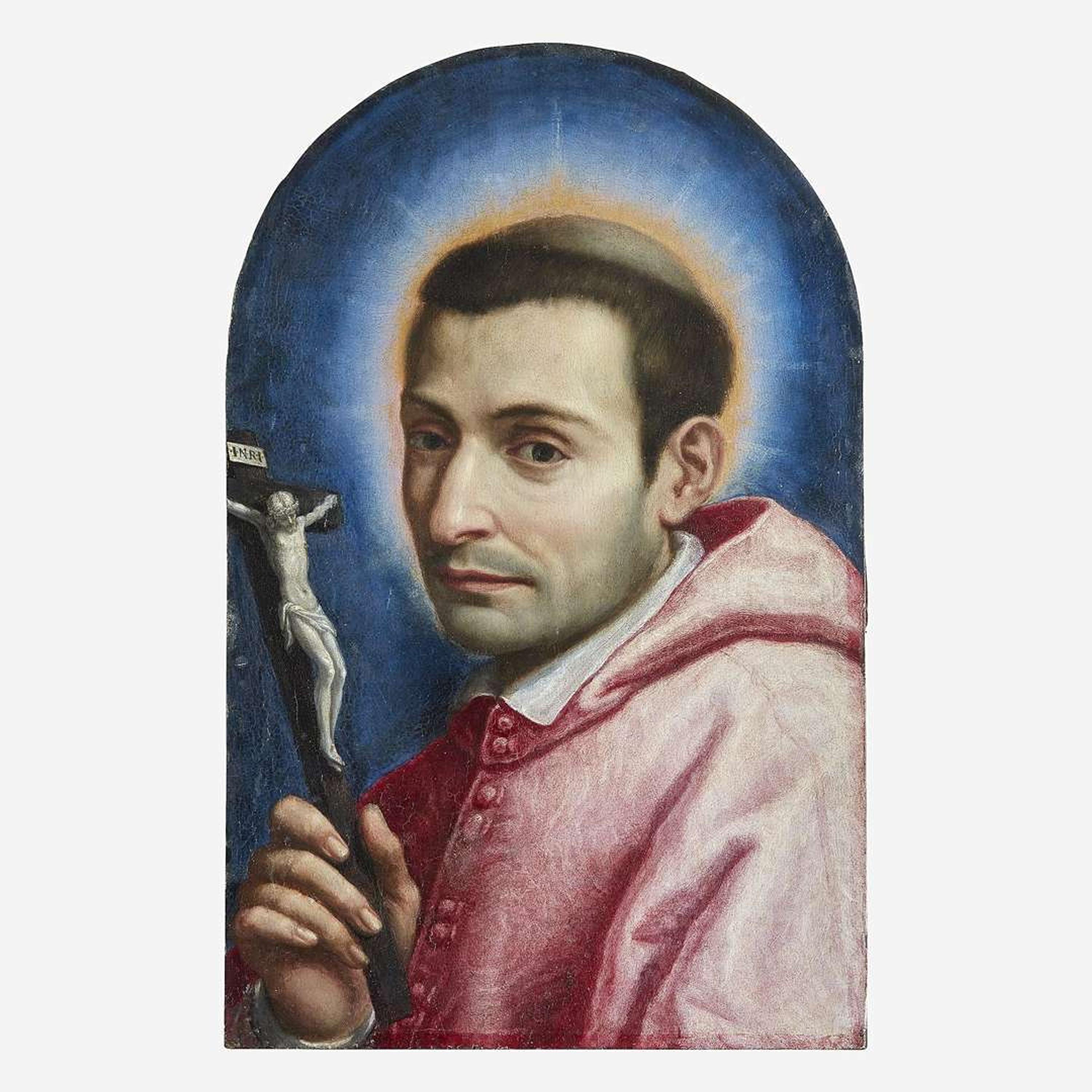 Carlo Dolci (Italian, 1616–1686) Portrait of San Carlo Borromeo, Bust-Length
