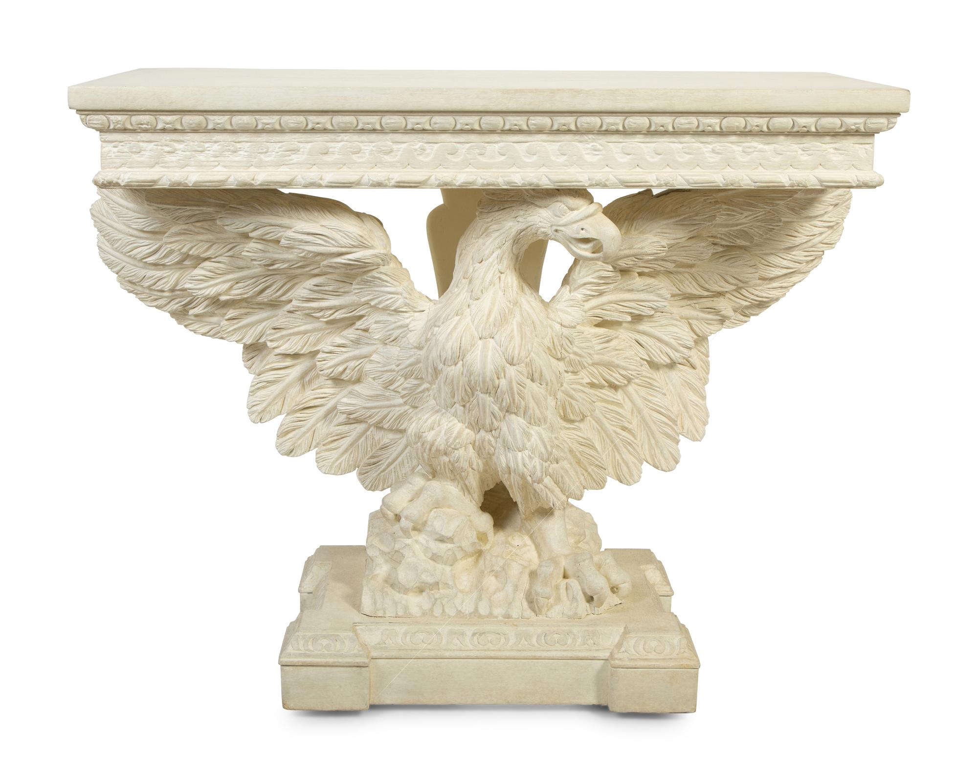 A George III Style White-Painted Pine Carved Eagle Console Table — 20TH CENTURY