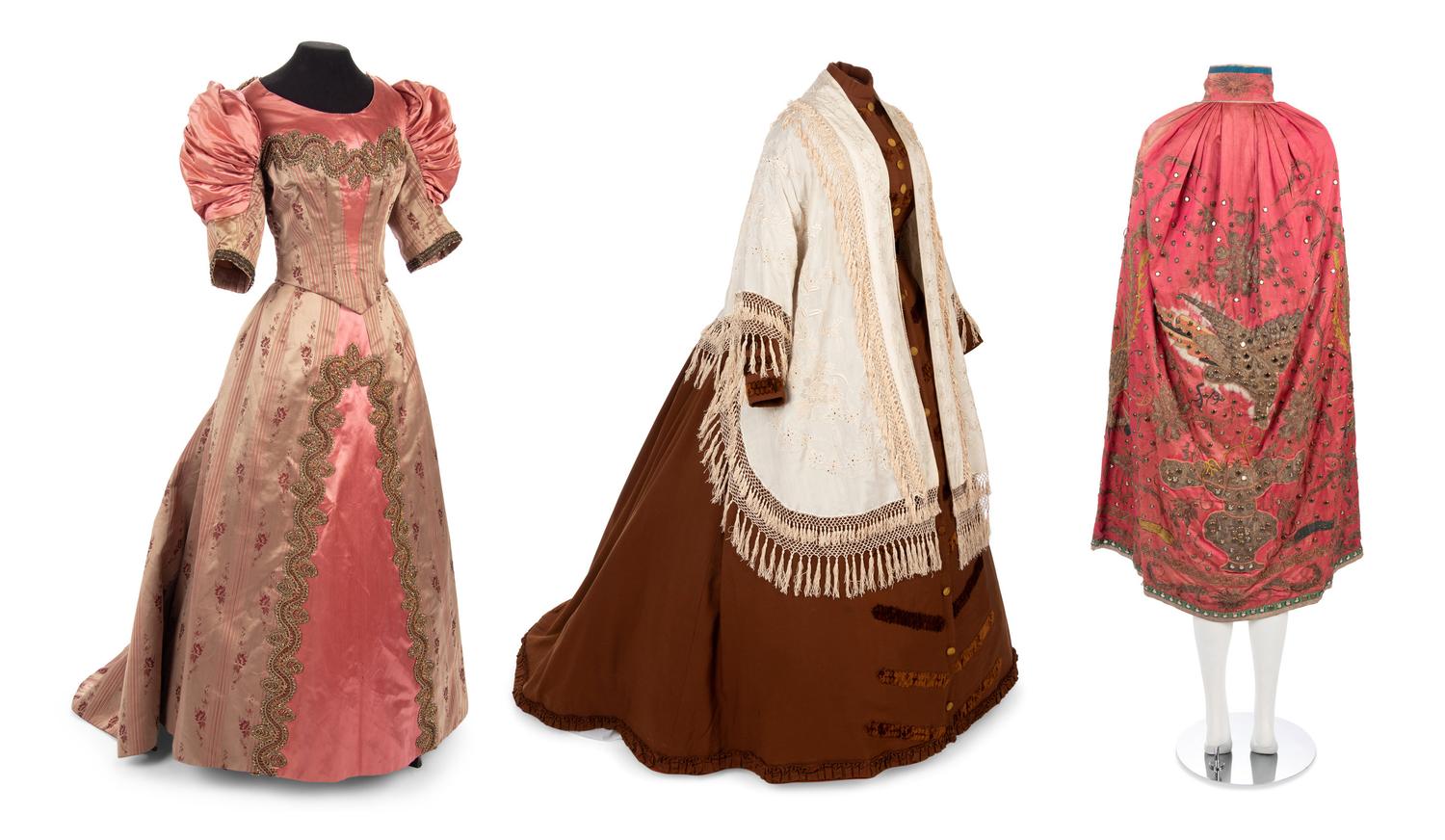 Collection of 19th Century Clothing: One Dress, Four Capes