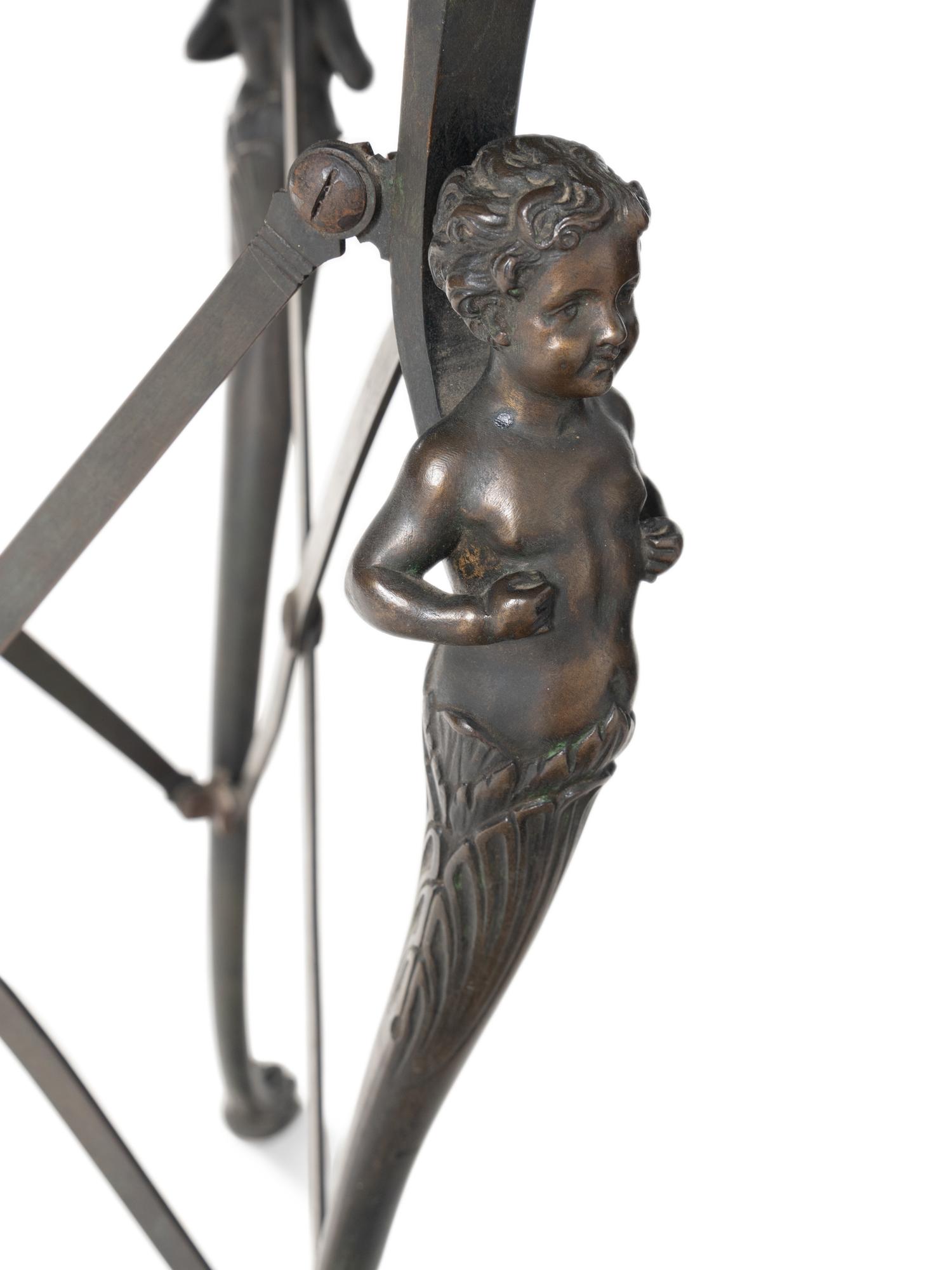 A French Bronze Marble-Top Side Table