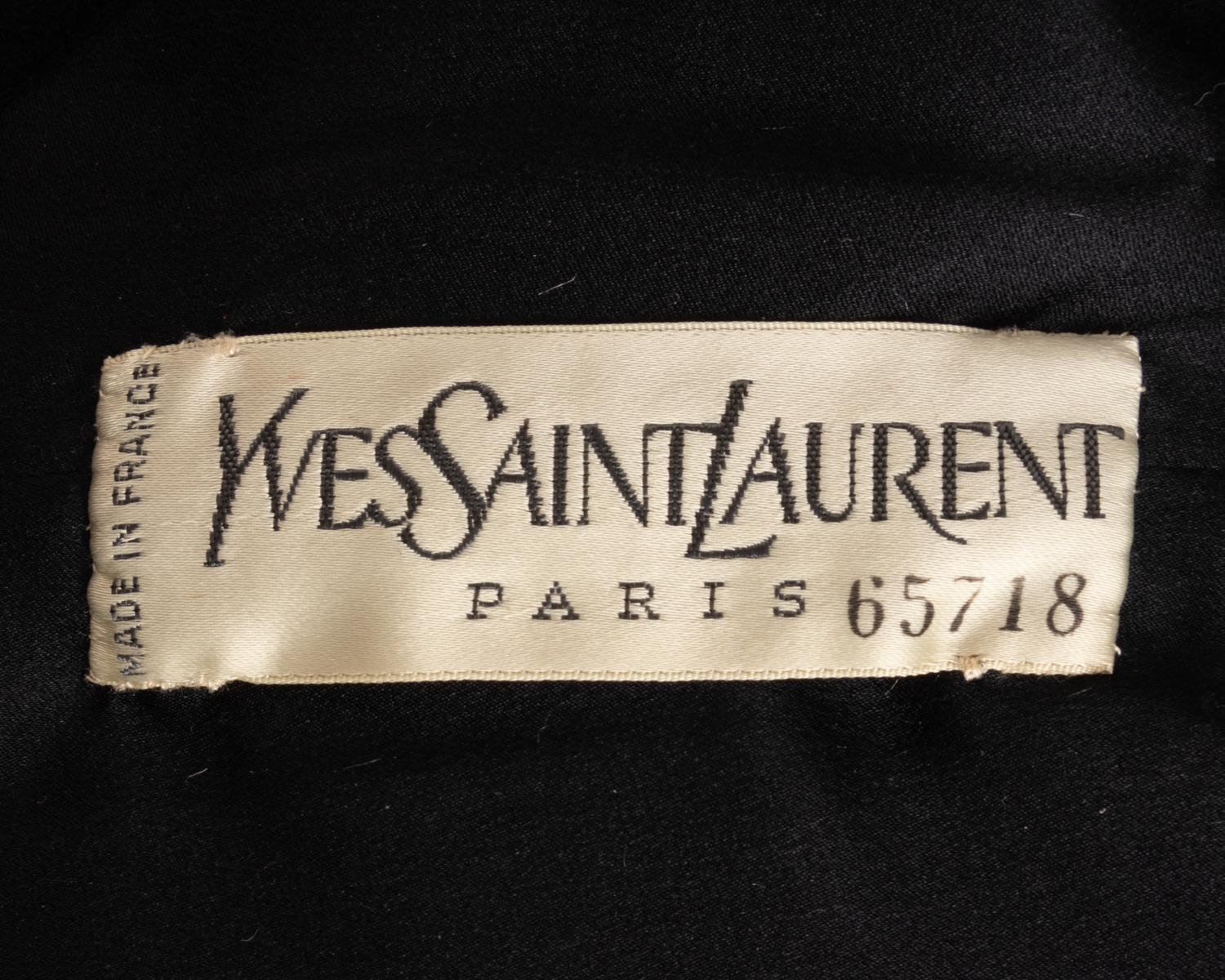 Yves Saint Laurent Haute Couture Black Velvet Dress and Belt, ca. 1980