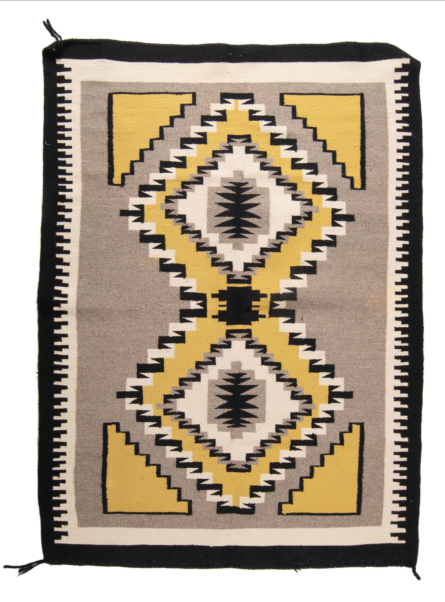 Navajo Two Grey Hills Pattern Weavings / Rugs