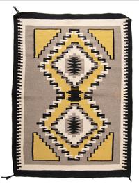 Navajo Two Grey Hills Pattern Weavings / Rugs