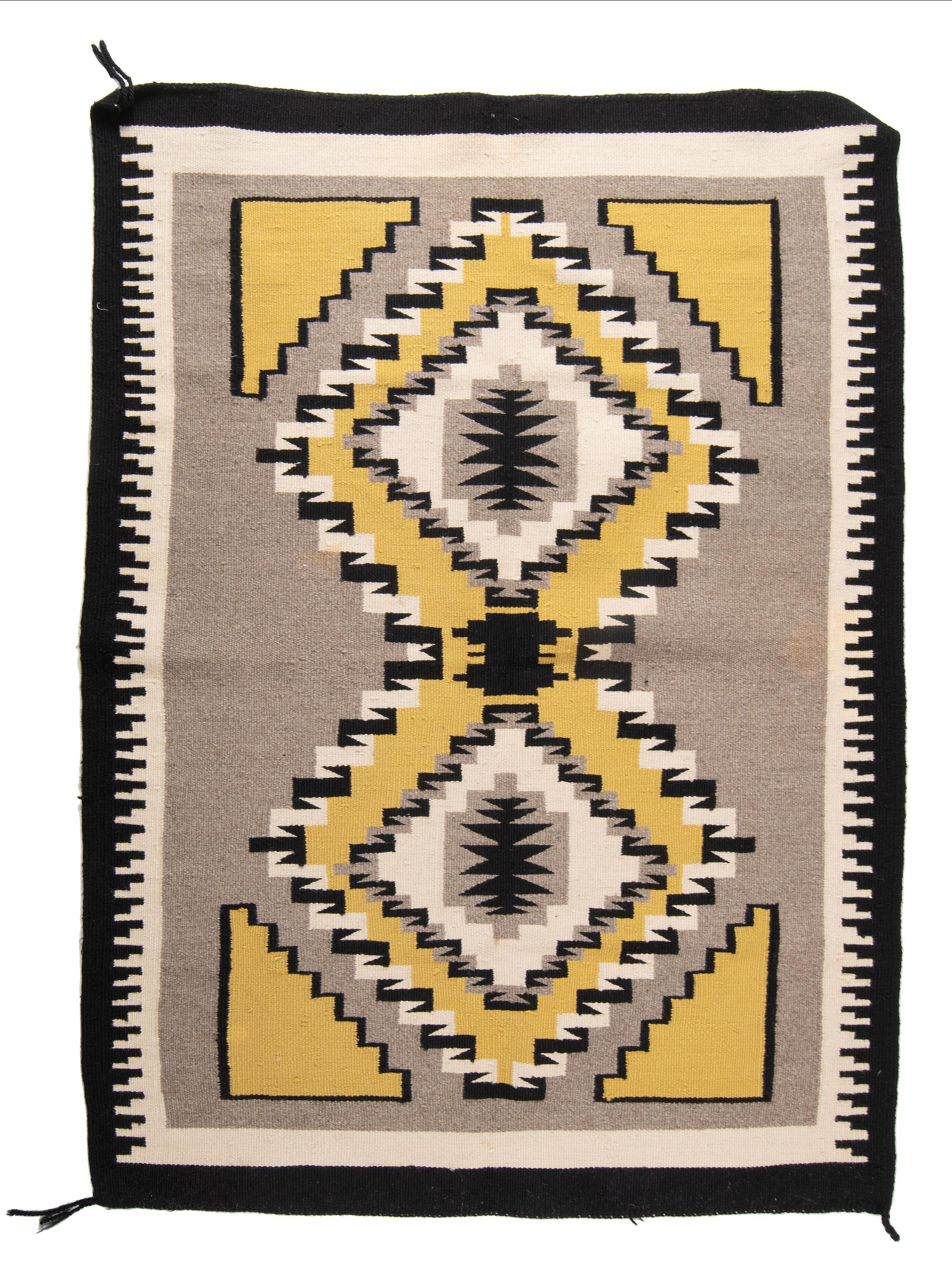 Navajo Two Grey Hills Pattern Weavings / Rugs