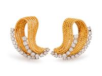 Gold and Diamond Earclips