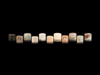 Eleven Jade and Hardstone Archer's Rings