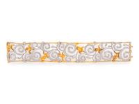 YELLOW GOLD, STERLING SILVER AND DIAMOND BRACELET