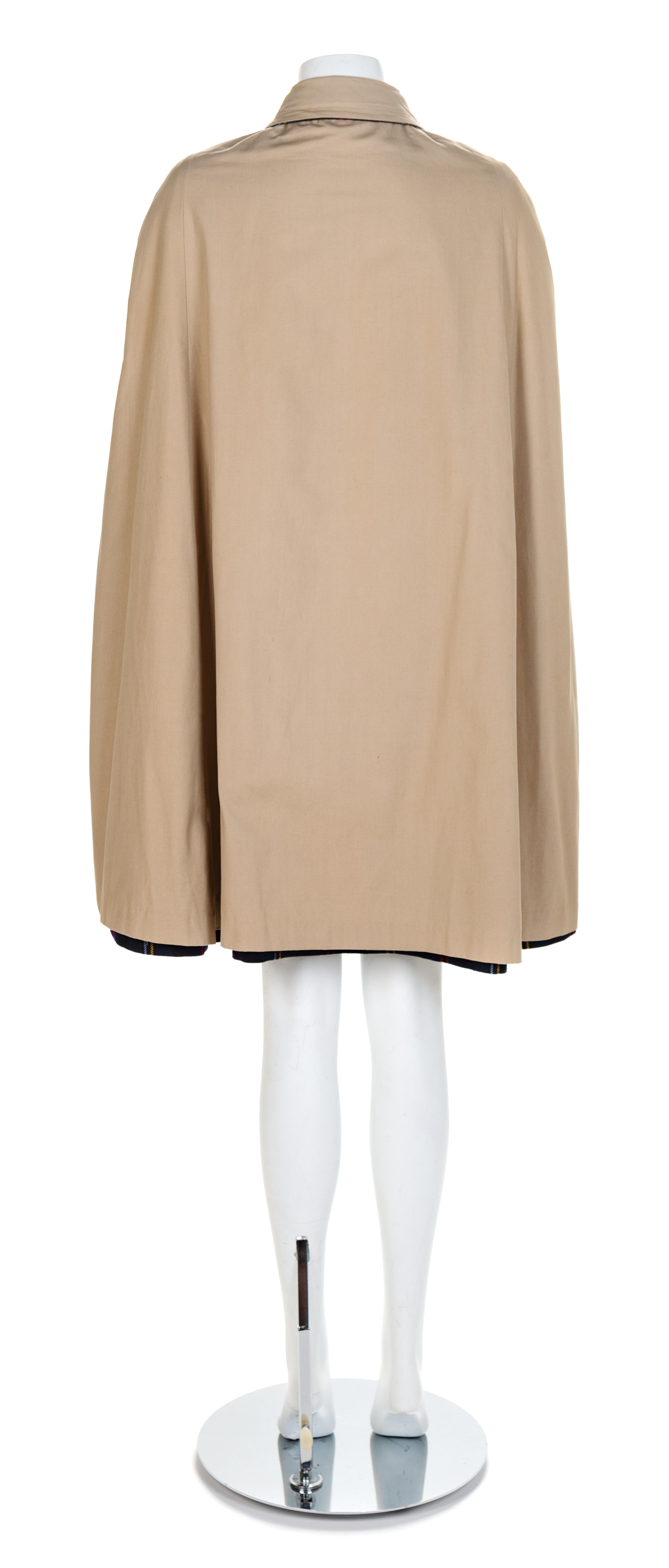 Green Tartan and Khaki Reversible Cape, 1960s