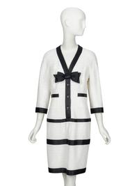 CHANEL, BLACK & WHITE TWEED DRESS