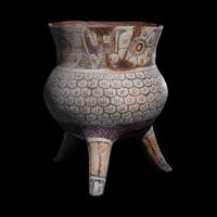 A Mixtec Polychrome Tripod Vessel