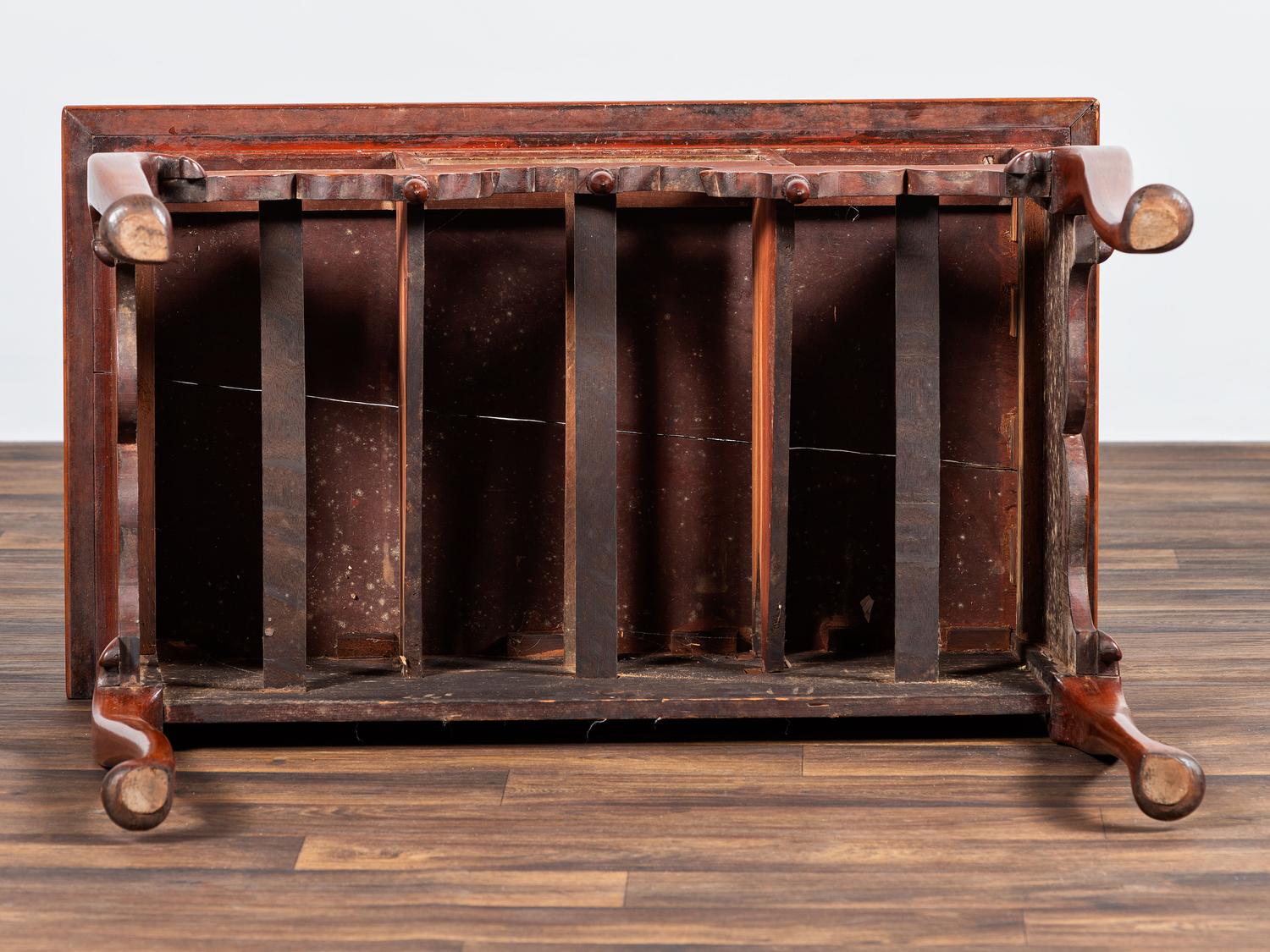 A Queen Anne Fan Carved Cherrywood Dressing Table