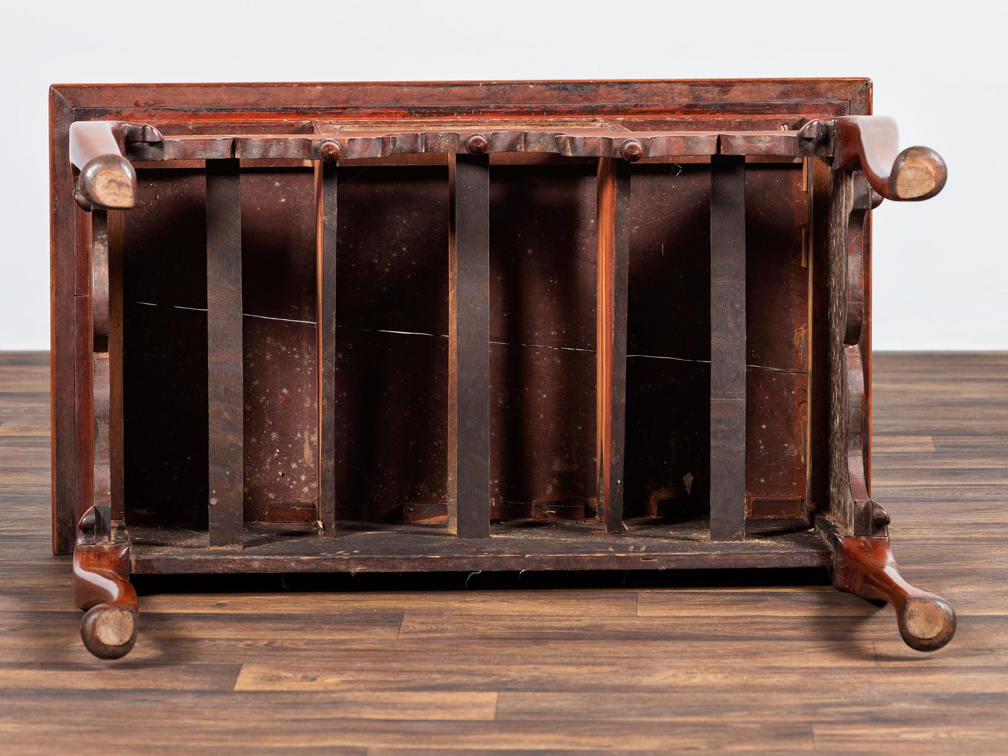 A Queen Anne Fan Carved Cherrywood Dressing Table