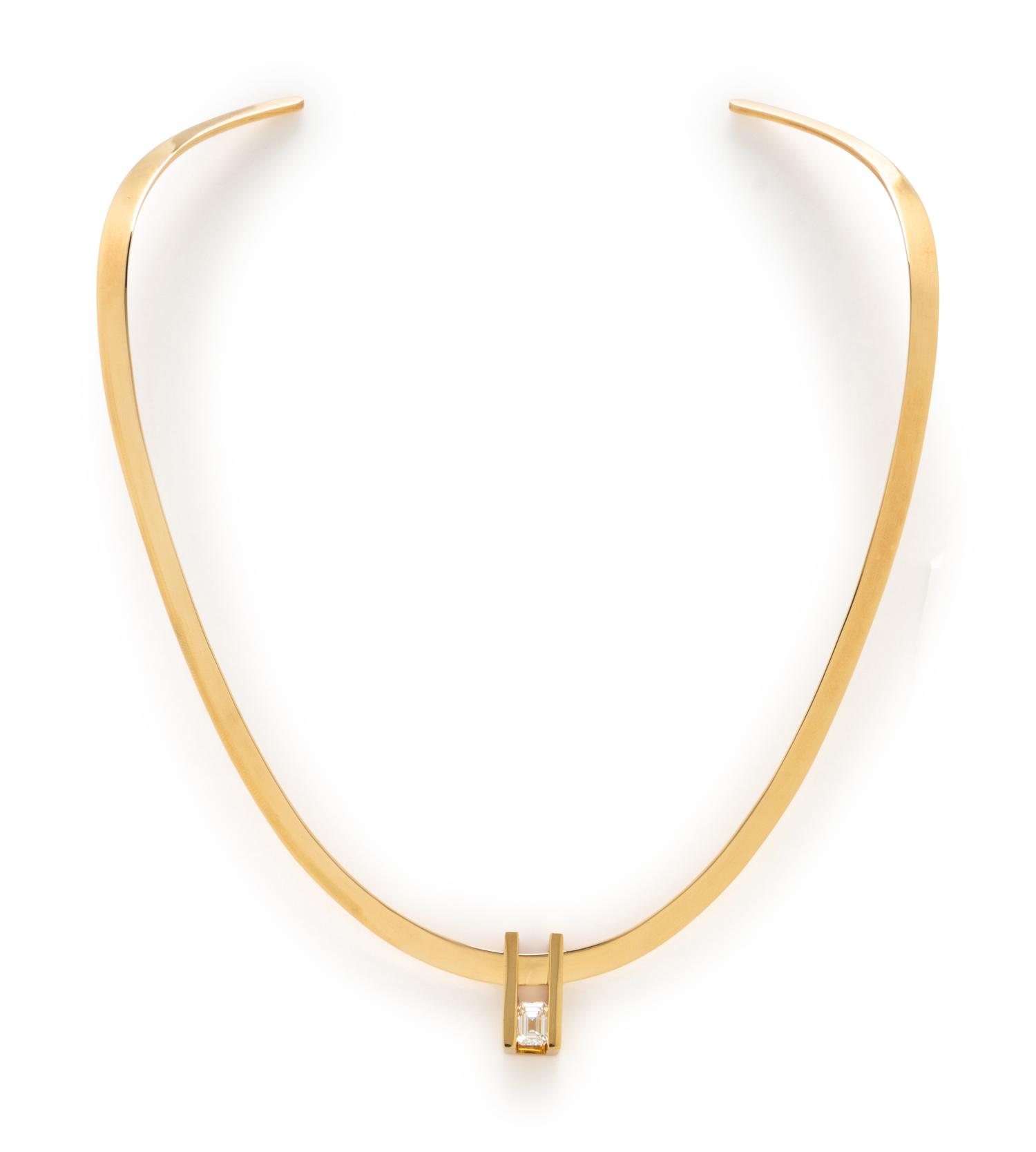 JOHN ATENCIO, YELLOW GOLD AND DIAMOND TORQUE NECKLACE
