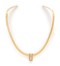 JOHN ATENCIO, YELLOW GOLD AND DIAMOND TORQUE NECKLACE
