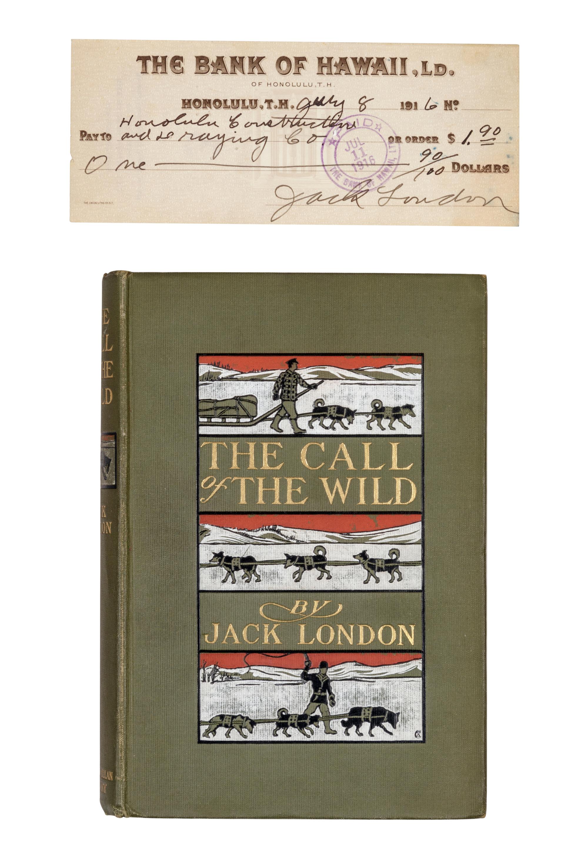 LONDON, Jack (1876-1916). The Call of the Wild . New York: Macmillan, 1903.