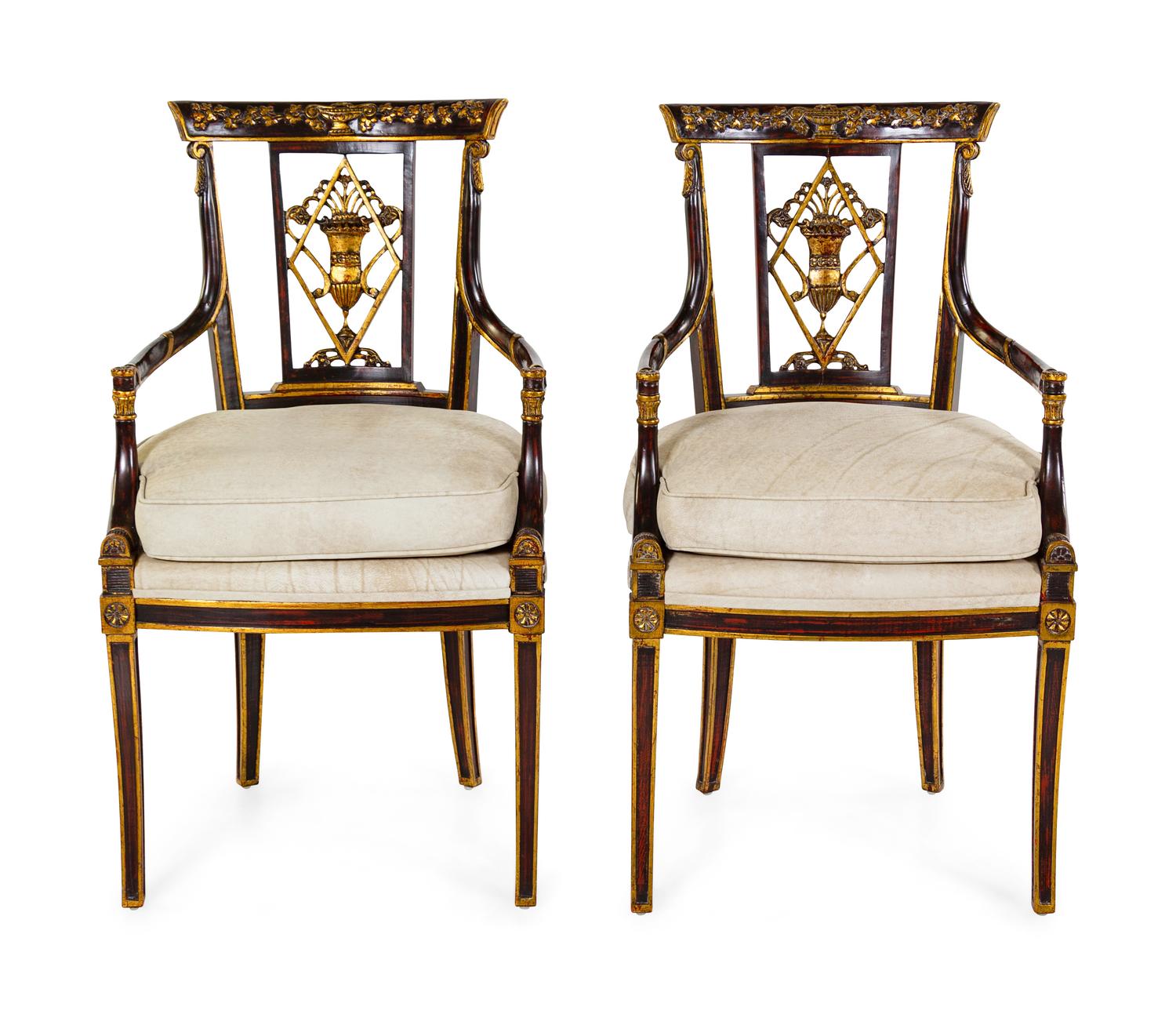 A Pair of Italian Painted Armchairs