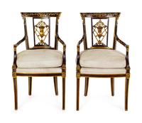 A Pair of Italian Painted Armchairs