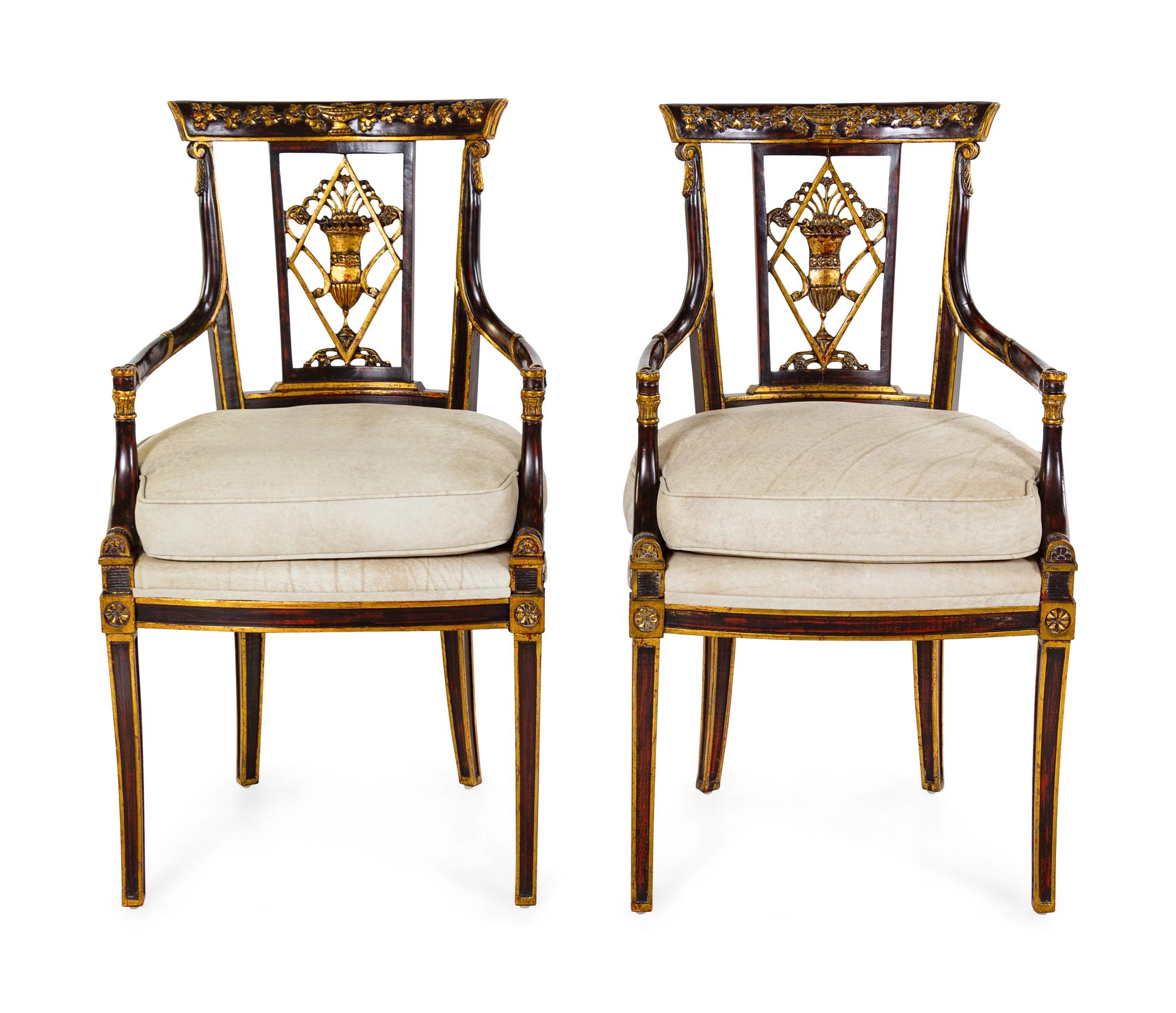A Pair of Italian Painted Armchairs