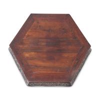 A Large Chinese Hexagonal Hardwood Stand, Qing Dynasty — 清 硬木六方矮桌
