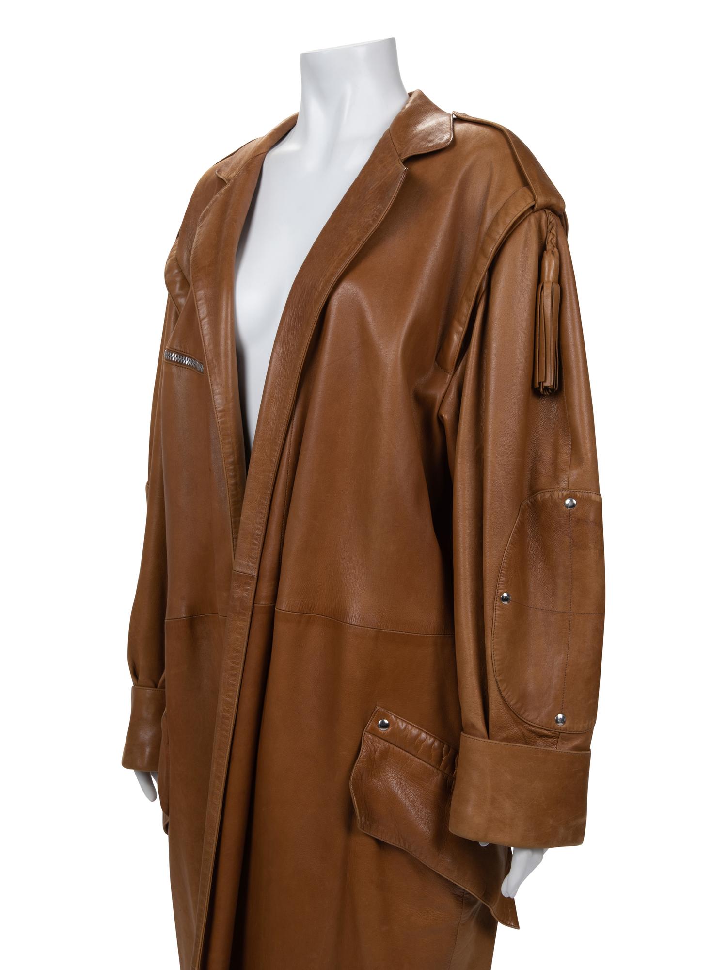 Claude Montana Leather Coat, c.1985