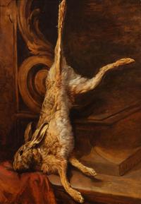 Louis-Antoine-Leon Riesener (French, 1808-1878) — Nature morte au lapin