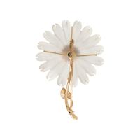 YELLOW GOLD AND GLASS FLOWER BROOCH