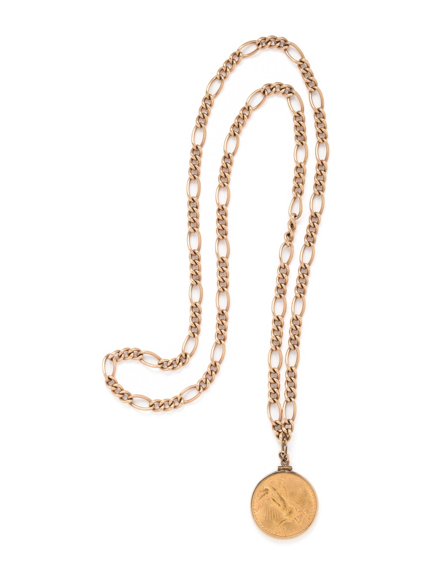GOLD AND COIN LONGCHAIN NECKLACE