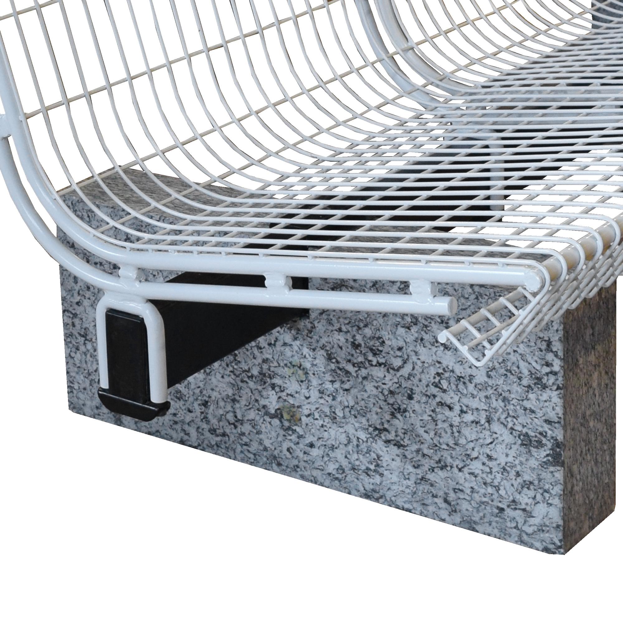 A Mid-Century Marble and Metal Bench 71" W x 30" D x 31" H — Italy, Mid-20th Century