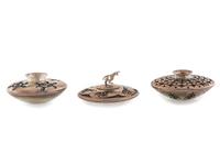 Group of Silver Overlay Seed Jars