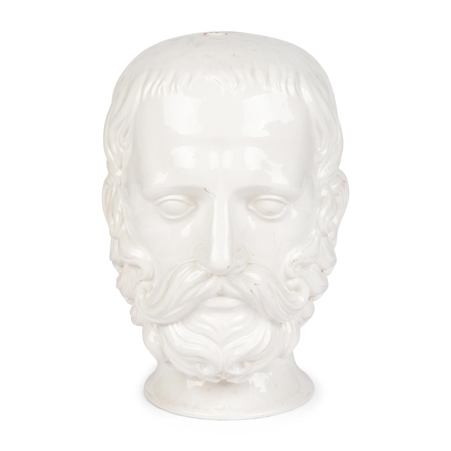 An Italian White Glazed Janiform Bust