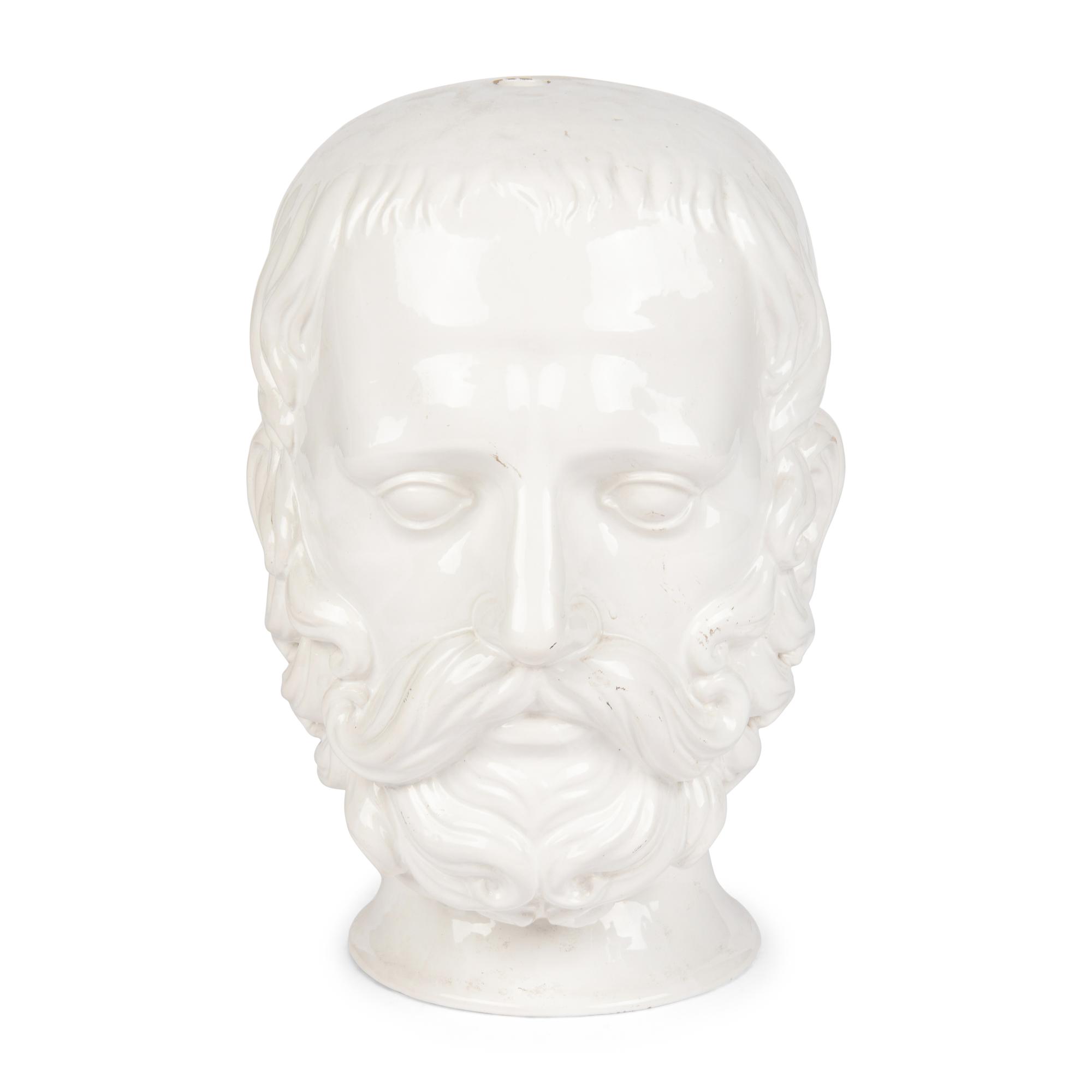 An Italian White Glazed Janiform Bust