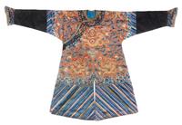 A Chinese Embroidered Silk Dragon Robe, Jifu — 19TH CENTURY