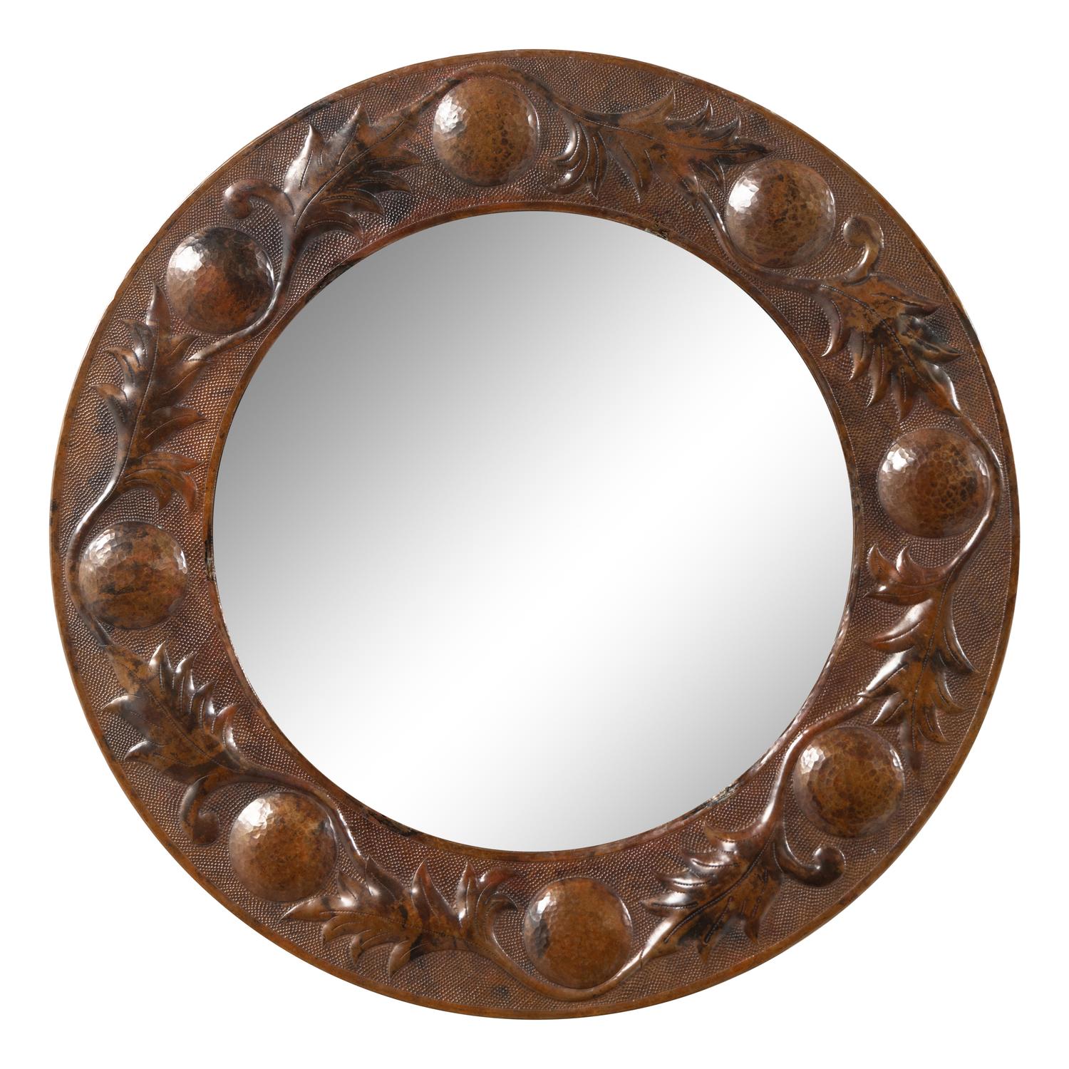 Round Repoussé Mirror