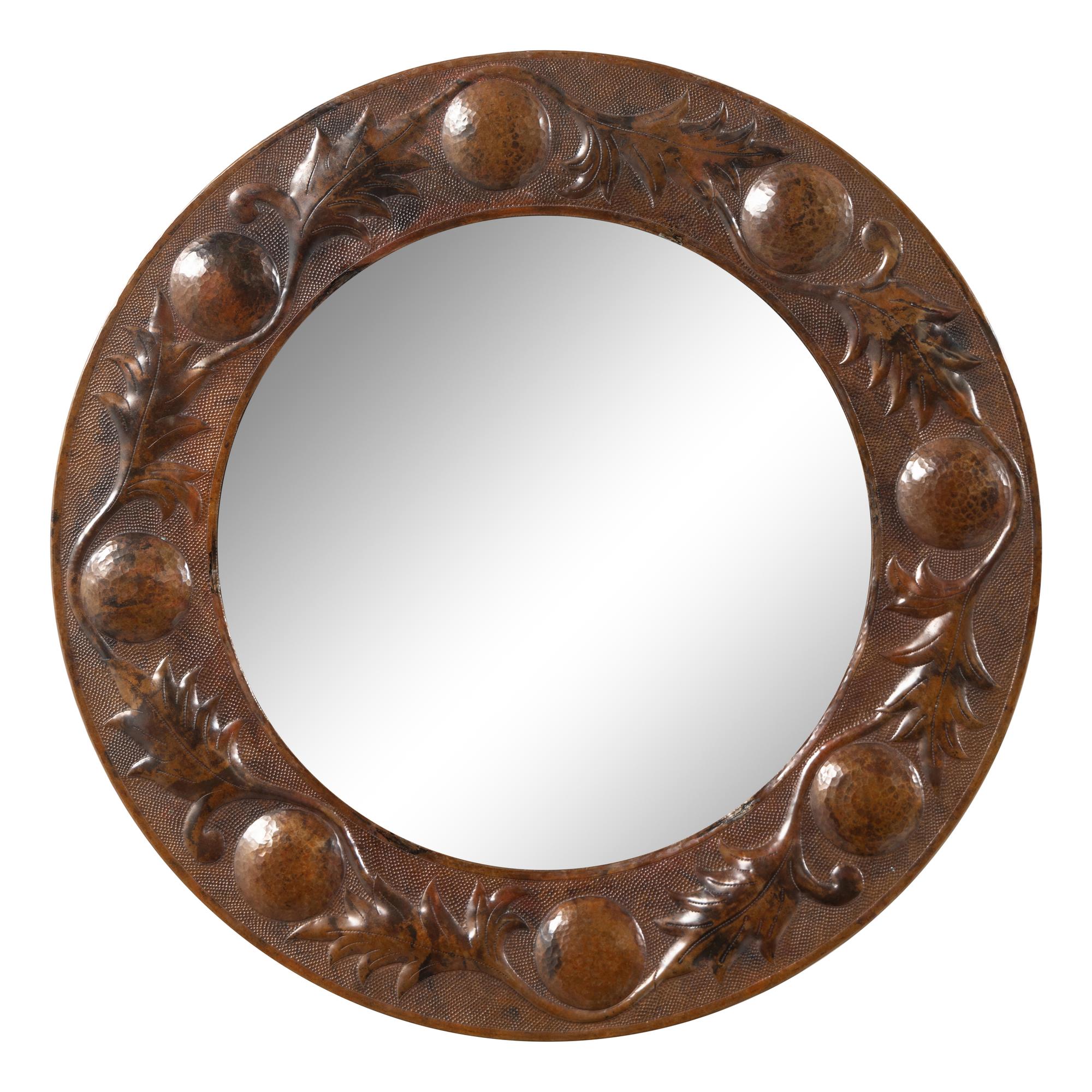 Round Repoussé Mirror