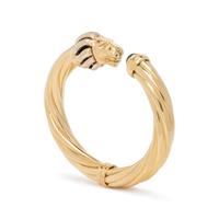 BICOLOR GOLD LIONS HEAD BANGLE BRACELET