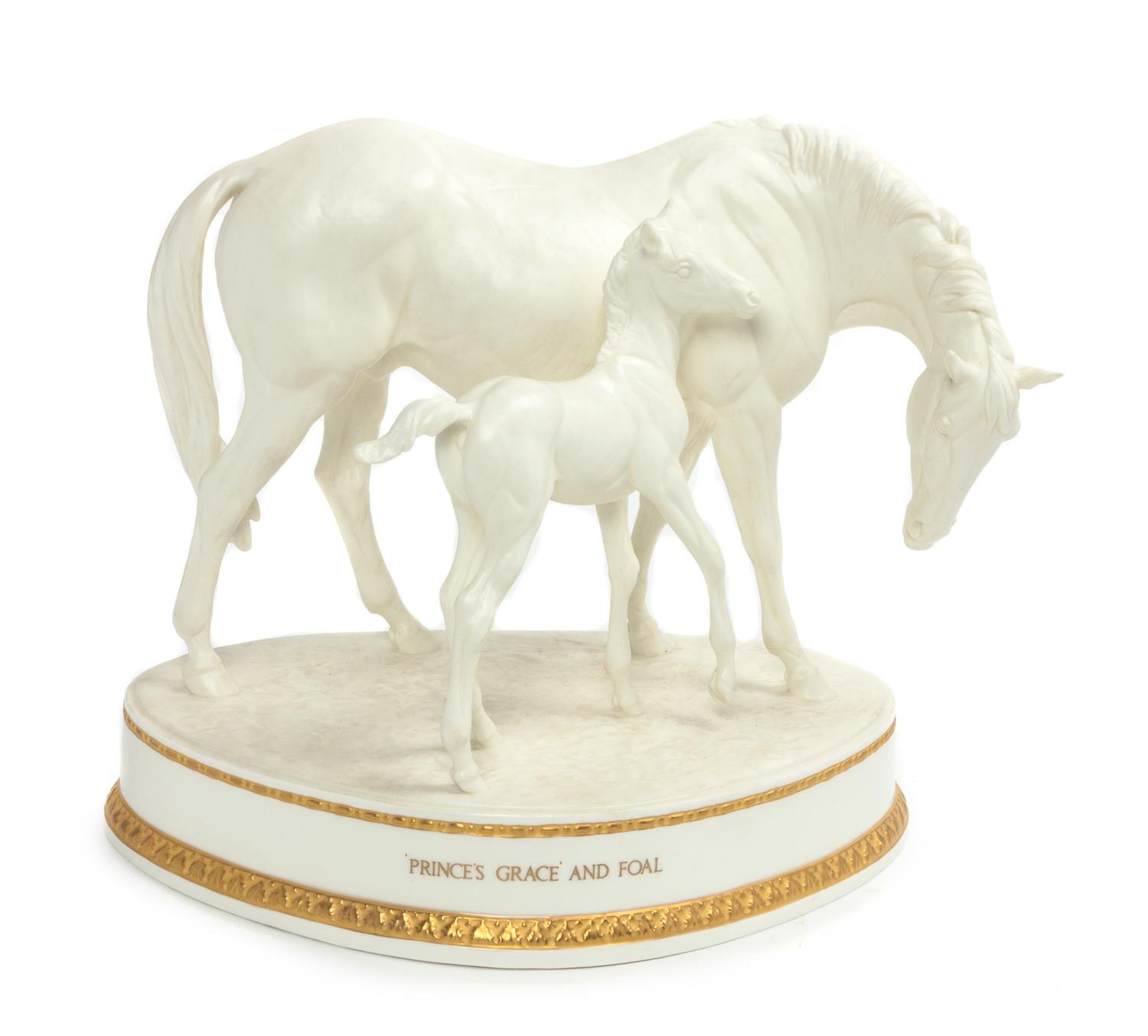 A Royal Worcester Porcelain Figural Group, Doris Lindner Width 10 inches. — 20TH CENTURY