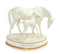A Royal Worcester Porcelain Figural Group, Doris Lindner Width 10 inches. — 20TH CENTURY