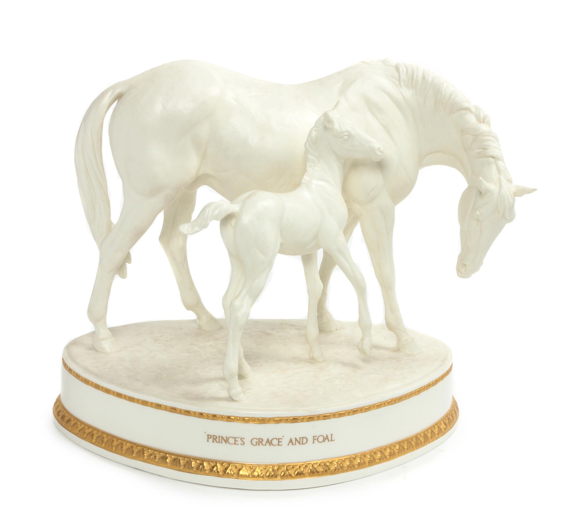 A Royal Worcester Porcelain Figural Group, Doris Lindner Width 10 inches. — 20TH CENTURY