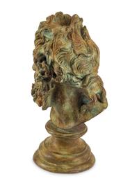 A Continental Patinated Bronze Head of a Man