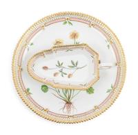 A Royal Copenhagen Flora Danica Shallow Dish and Small Tray