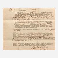 [Americana] [Declaration of Independence] Paine, Robert Treat, and Thomas Heyward Group of 2 Partially-Printed Documents, signed