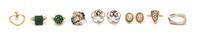 A Collection of Gold, Emerald, Diamond and Sapphire Jewelry, 13.70 dwts.