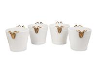 A Set of Four Contemporary Sèvres Style Parcel Gilt Porcelain Jardinières