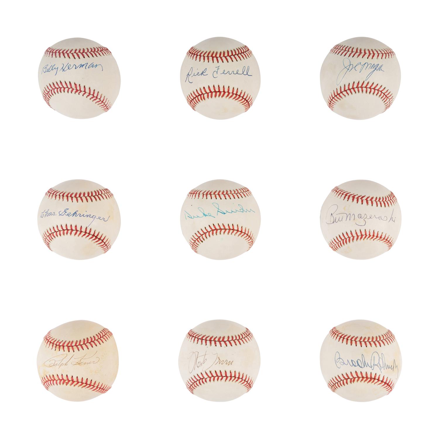 A Group of 17 Hall of Fame Single Signed Autograph Baseballs (Beckett Authentication Services Certified),