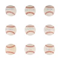 A Group of 17 Hall of Fame Single Signed Autograph Baseballs (Beckett Authentication Services Certified),