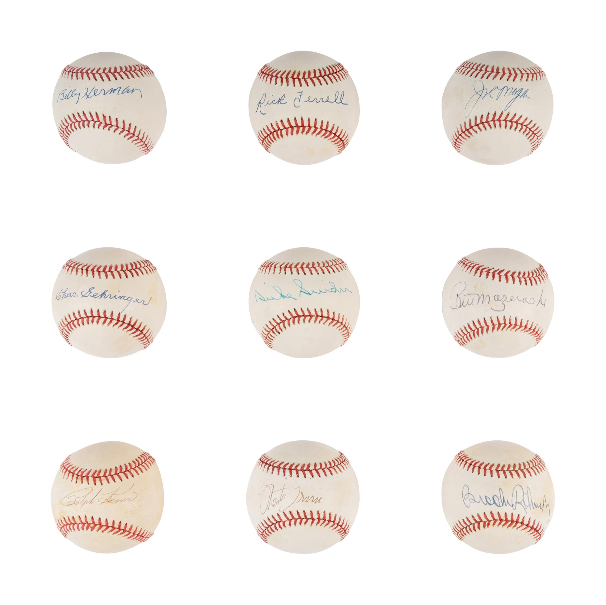 A Group of 17 Hall of Fame Single Signed Autograph Baseballs (Beckett Authentication Services Certified),